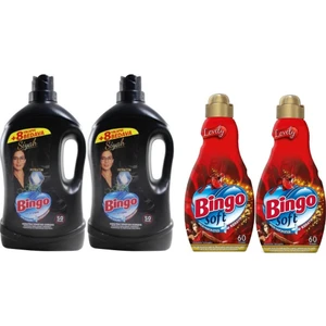 3 Lt 2'li Sıvı Deterjan + Bingo 2 Adet 2888 Lovely Soft Yumuşatıcı