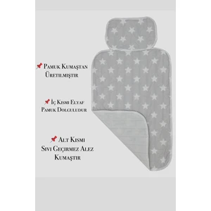 Pratik Alt Değiştirme Matı Minderi Alt Değiştirme Pedi Bakım Örtüsü (Gri)