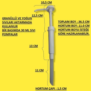 Granüllü Sıvı Sabun Pompası 30 cc (Yoğun Sıvılar Için Aktarım Pompası)
