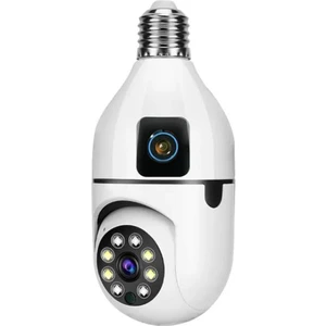 4mp Hd Kablosuz Ip Güvenlik Gözetleme Kamerası Çift Kameralı Çift Lensli Otomatik Takip Panoramik Ampul Kamera Kablosuz
