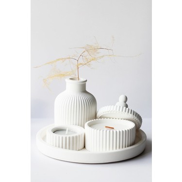 Home Art Plus Beyaz Renk özel Tasarım Kokulu Mum ve Vazo Fiyatı