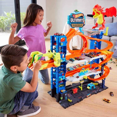 Hot Wheels Ultimate Garaj HKX48 Çok Katmanlı Yarış ve Ejderha Macerası Araba Oyun Seti 105x34x68