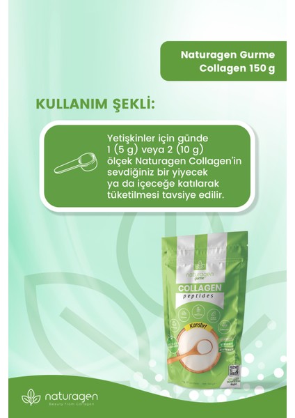 Gurme %100 Saf Collagen Peptit 150 gram(Tip1&Tip3 Sığır Toz  Peptit)Helal Sertifikalı