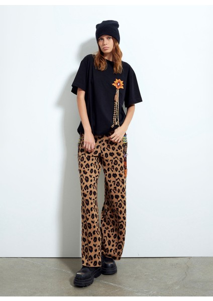 Bisiklet Yaka Siyah Kadın T-Shirt Tskd03221