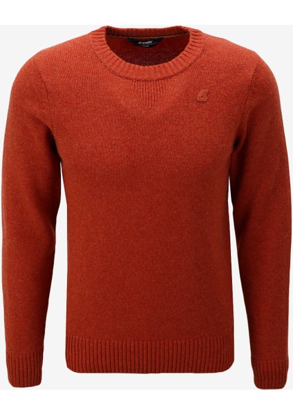 Klasik Yaka Normal Düz Turuncu Erkek Kazak K2112PW_SEBASTIEN Lambswool