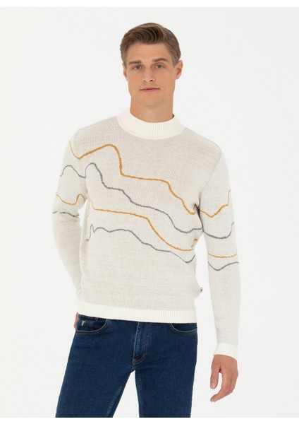 Bisiklet Yaka Regular Fit Deve Tüyü Erkek Kazak Jesy