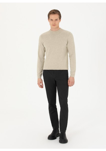 Normal Bel Normal Paça Slim Fit Siyah Erkek Pantolon Gısse