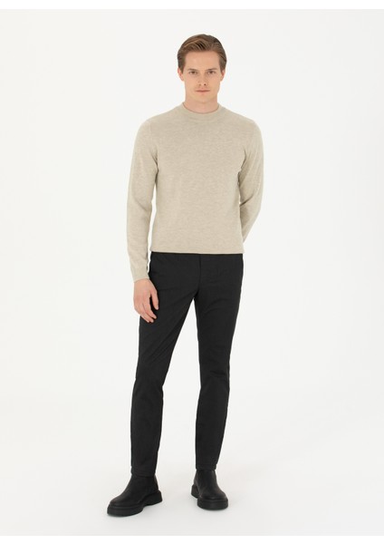 Normal Bel Normal Paça Slim Fit Siyah Erkek Pantolon Gısse modelleri