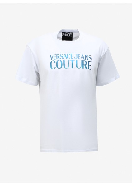 Bisiklet Yaka Beyaz Erkek T-Shirt 75GAHG01CJ00G003