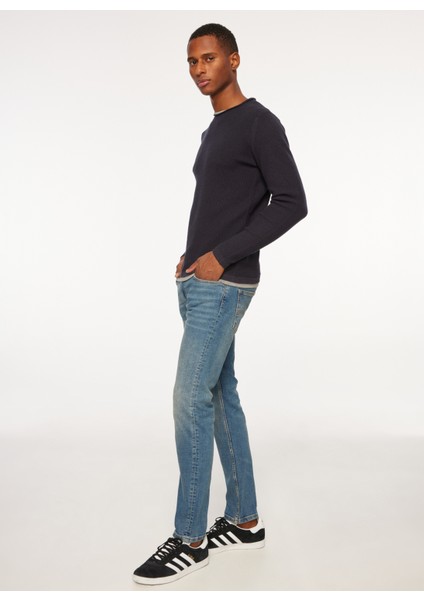 Fred Mello Normal Bel Normal Paça Slim Fit Açık Mavi Erkek Denim Pantolon FM23W28PD