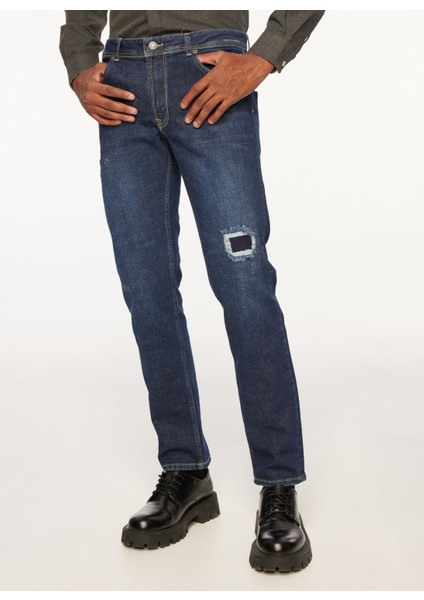 Normal Bel Normal Paça Slim Fit Lacivert Erkek Denim Pantolon FM23W27PD fiyatları