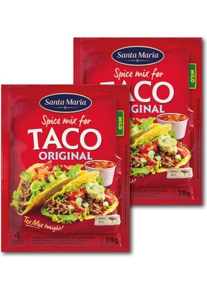 Santa Maria Spice Mix For Taco Original 28 gr x 2 Adet