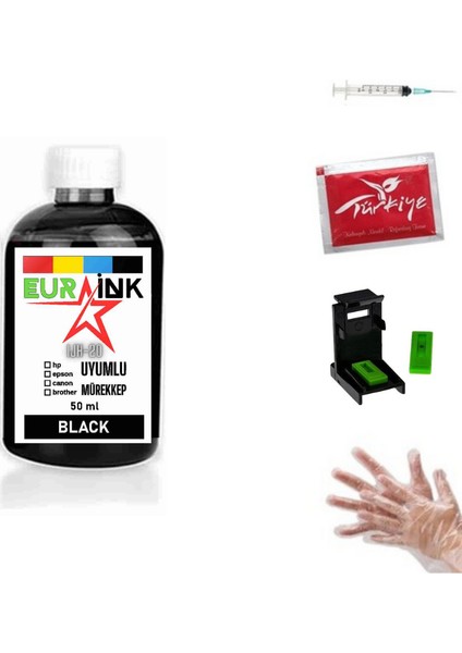 Hp Deskjet 3636 / 3637 / 3638 Uyumlu Kartuş Dolum Seti 50 ml Siyah