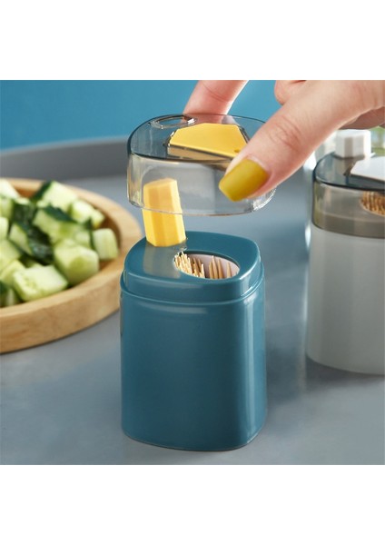 Açık Gri Pres Tipi Kürdan Otomatik Olarak Açılır Ev Oturma Odası Kavanoz Taşınabilir Kürdan Tutucu Kürdan Kutusu Kürdan Tutucu (Yurt Dışından)