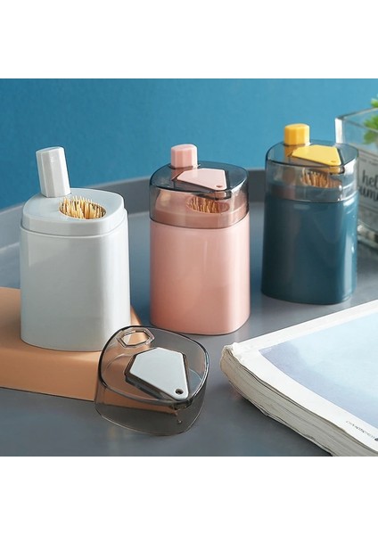 Açık Gri Pres Tipi Kürdan Otomatik Olarak Açılır Ev Oturma Odası Kavanoz Taşınabilir Kürdan Tutucu Kürdan Kutusu Kürdan Tutucu (Yurt Dışından) fiyatları