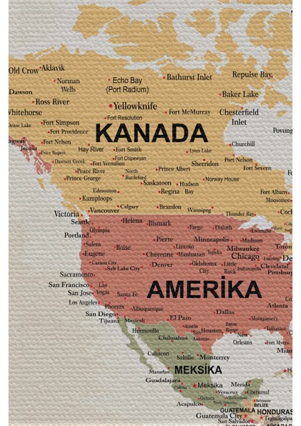 Duvar Örtüsü / Halısı Detaylı Güncel Türkçe Dünya Haritası li Kanvas Kumaş - 3979 fırsatları