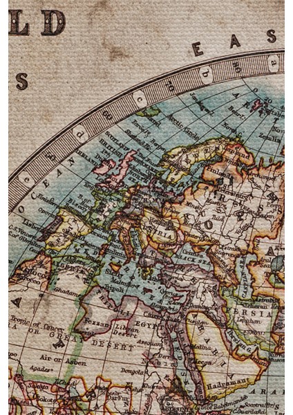 Duvar Örtüsü Eski Wintage Dünya Haritası li Kanvas Duvar Halısı - 4059 modelleri
