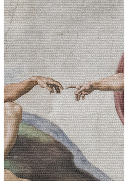 Duvar Örtüsü / Halısı Michelangelo - Adem’in Yaratılışı li Kanvas Kumaş - 4069