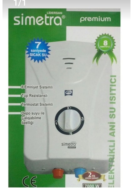 Sımetra Elektrıklı Şofben 4mt Kablolu Tam Takım Set 2 Yıl Garantılı indirimleri