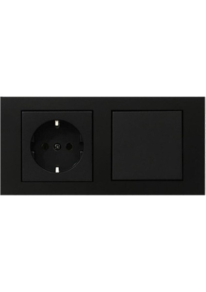 Ovivo Grano Siyah Anahtar Topraklı Priz Set Siyah