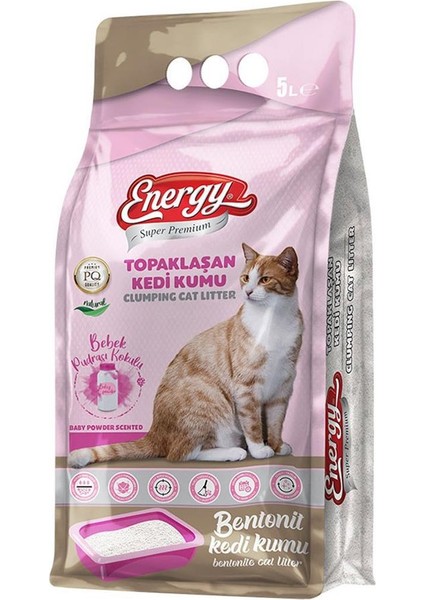 Super Premium Energy Bentonit Kedi Kumu Pudra Kokulu