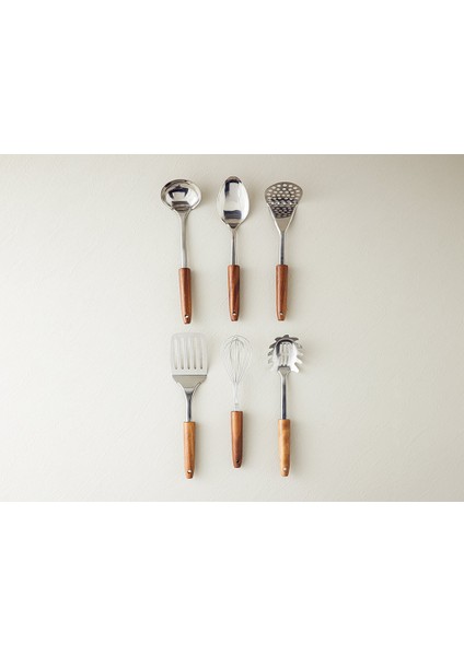 Woody Spoon Çelik Servis Kaşığı Servis Gereci Kahve