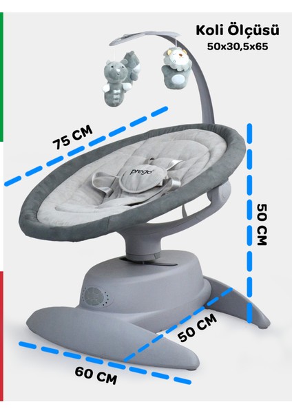 Pegasus Dönebilen Elektrikli ve Pilli Otomatik Ana Kucağı Bluetoothlu