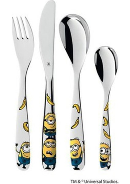 Çocuk Çatal/Kaşık/Bıçak Seti 4 Lü Minions