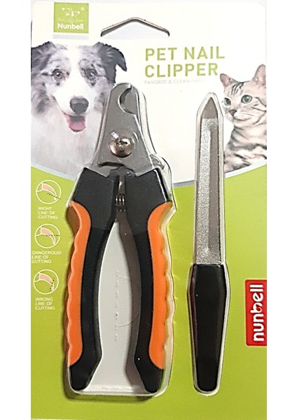 Kedi ve Köpekler Için Tırnak Makası + Törpü 12 cm Turuncu