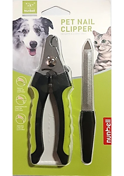 Kedi ve Köpekler Için Tırnak Makası + Törpü 16 cm Yeşil