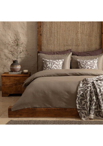 Perle Nevresim Seti King Size 230X220 cm Kahve