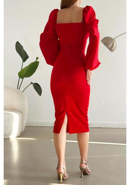 Ithal Krep Kumaş Uzun Kol Elbise modelleri