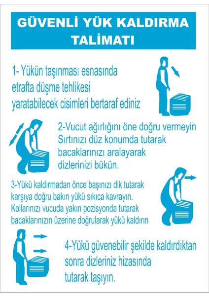 Güvenli Yük Kaldırma Talimatı Ikaz Levhası