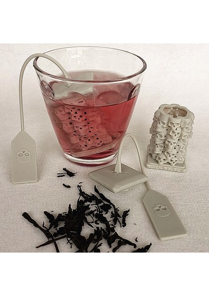 2.99 Gıda Sınıfı Silikon Çay Kemikleri Kafatası Kulesi Silikon Çay Demlik Süzgeçler Filtre (Yurt Dışından) modelleri