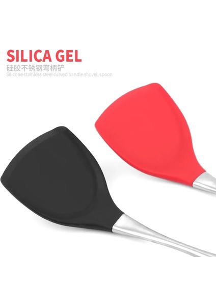 Siyah Silikon Mutfak Pişirme Gereçleri Spatula Turner Sığır Eti Yumurta Mutfak Kazıyıcı Geniş Pizza Kürek Yapışmaz Pişirme Aracı (Yurt Dışından) modelleri