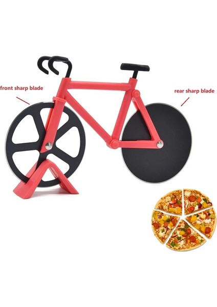 Sarı Pizza Kesici Yapışmaz Paslanmaz Çelik Pizza Bıçağı Bisiklet Şekli Tekerlek Bisiklet Rulo Pizza Kesme Bıçağı Fırında Aracı Mutfak Gadget (Yurt Dışından)