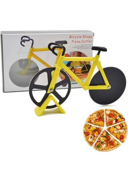 Sarı Pizza Kesici Yapışmaz Paslanmaz Çelik Pizza Bıçağı Bisiklet Şekli Tekerlek Bisiklet Rulo Pizza Kesme Bıçağı Fırında Aracı Mutfak Gadget (Yurt Dışından) fiyatları