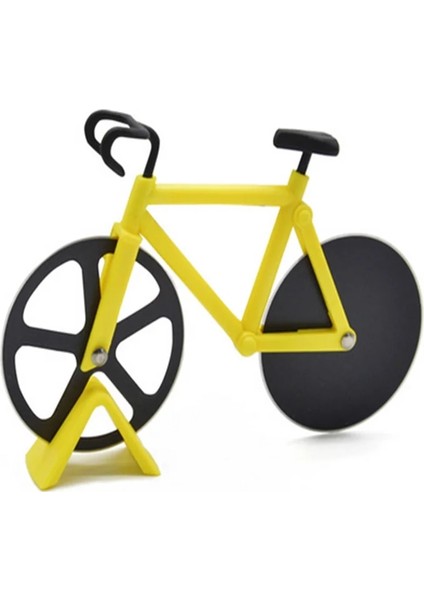 Sarı Pizza Kesici Yapışmaz Paslanmaz Çelik Pizza Bıçağı Bisiklet Şekli Tekerlek Bisiklet Rulo Pizza Kesme Bıçağı Fırında Aracı Mutfak Gadget (Yurt Dışından) modelleri