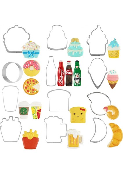 Dondurma 1 Adet Pastane Reposteria Şarap Şişesi Ekmek Kızartması Bardak Metal Kurabiye Kesici Fondan Kek Dekor Bisküvi Mantı Kalıp (Yurt Dışından)