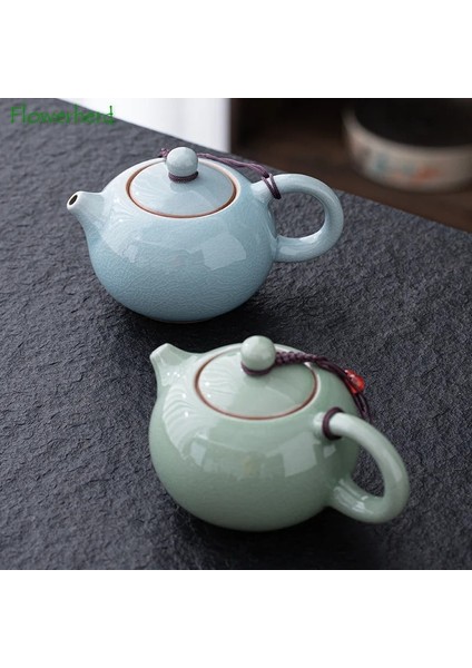 Erik Mavi Çay Fincanı Ge Fırın Seramik Çaydanlık ve Çay Bardağı El Yapımı Çin Tarzı Buz Çatlak Çaydanlık Çay Fincanı Ev Kung Fu Çay Seti Çin Çay Seti (Yurt Dışından)