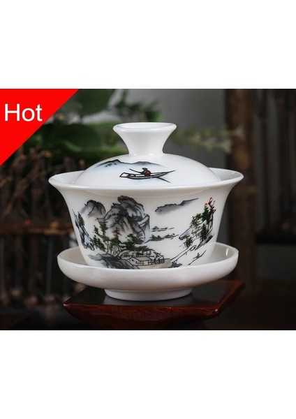 100 Ml2 Çin Gelenekleri Gai Wan Çay Seti Kemik Çini Çay Setleri Dehua Gaiwan Çay Porselen Tencere Seti Seyahat Için Güzel ve Kolay Su Isıtıcısı (Yurt Dışından) modelleri