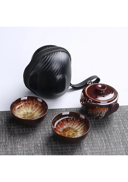 TRAVELTEA109 Fırın Değişimi Seyahat Çay Seti Taşınabilir Bag1 POT2CUPS Açık Araba Çaydanlık Hızlı Misafir Fincan Puer Çay Drinkware Teaware Porselen (Yurt Dışından) fiyatları