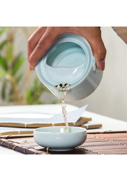 1 Fincan B Yüksek Kaliteli Gaiwan Seladonlar 3D Sazan Seyahat Taşınabilir Kung Fu Drinkware Çay Seti Dahil 1 Pot + 1 Fincan Ofis Çaydanlık Su Isıtıcısı Fıncan (Yurt Dışından)