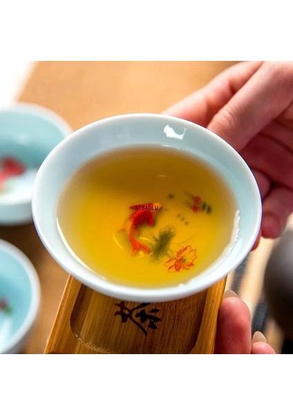 1 Fincan B Yüksek Kaliteli Gaiwan Seladonlar 3D Sazan Seyahat Taşınabilir Kung Fu Drinkware Çay Seti Dahil 1 Pot + 1 Fincan Ofis Çaydanlık Su Isıtıcısı Fıncan (Yurt Dışından)