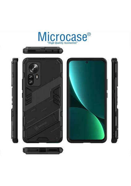 Xiaomi Mi 12 Pro Matrix Serisi Armor Standlı Perfect Koruma Kılıf -SIYAH-AL3416 modelleri