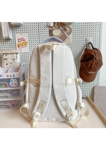 Kız Öğrenci Büyük Kapasiteli Basit Sırt Çantası Şık Vahşi Ins Naylon Örgü Kumaş Fermuarlı Sırt Çantası (Yurt Dışından) modelleri