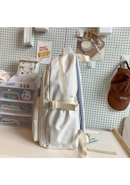 Kız Öğrenci Büyük Kapasiteli Basit Sırt Çantası Şık Vahşi Ins Naylon Örgü Kumaş Fermuarlı Sırt Çantası (Yurt Dışından) fırsatları