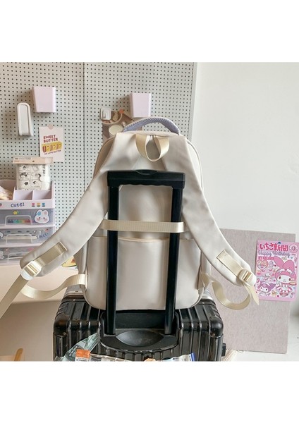 Kız Öğrenci Büyük Kapasiteli Basit Sırt Çantası Şık Vahşi Ins Naylon Örgü Kumaş Fermuarlı Sırt Çantası (Yurt Dışından) indirimleri