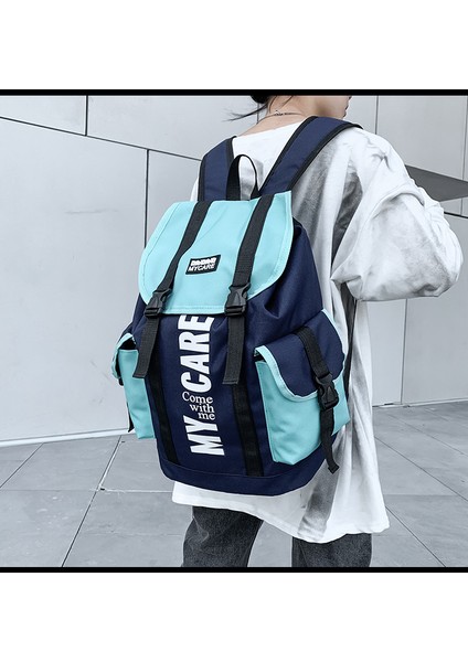 Renk Punk Sırt Çantası Moda Gündelik Genç Öğrenci Okul Çantası Kadın Açık Seyahat Sırt Çantası Erkek (Yurt Dışından) modelleri