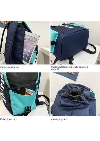 Renk Punk Sırt Çantası Moda Gündelik Genç Öğrenci Okul Çantası Kadın Açık Seyahat Sırt Çantası Erkek (Yurt Dışından) fırsatları